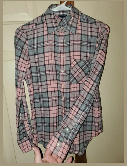 4/$25 Aeropostale Womens Plaid Flannel top XS - Picture 3 of 6